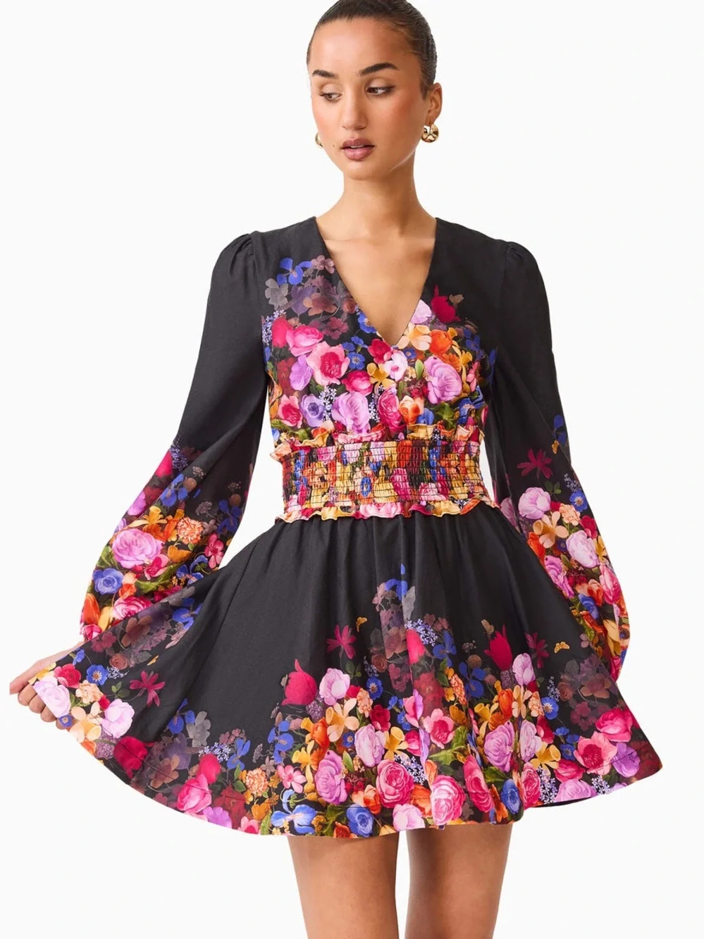 elliatt alice party dress Alice Tiered Gown in Ombre Floral Elliatt